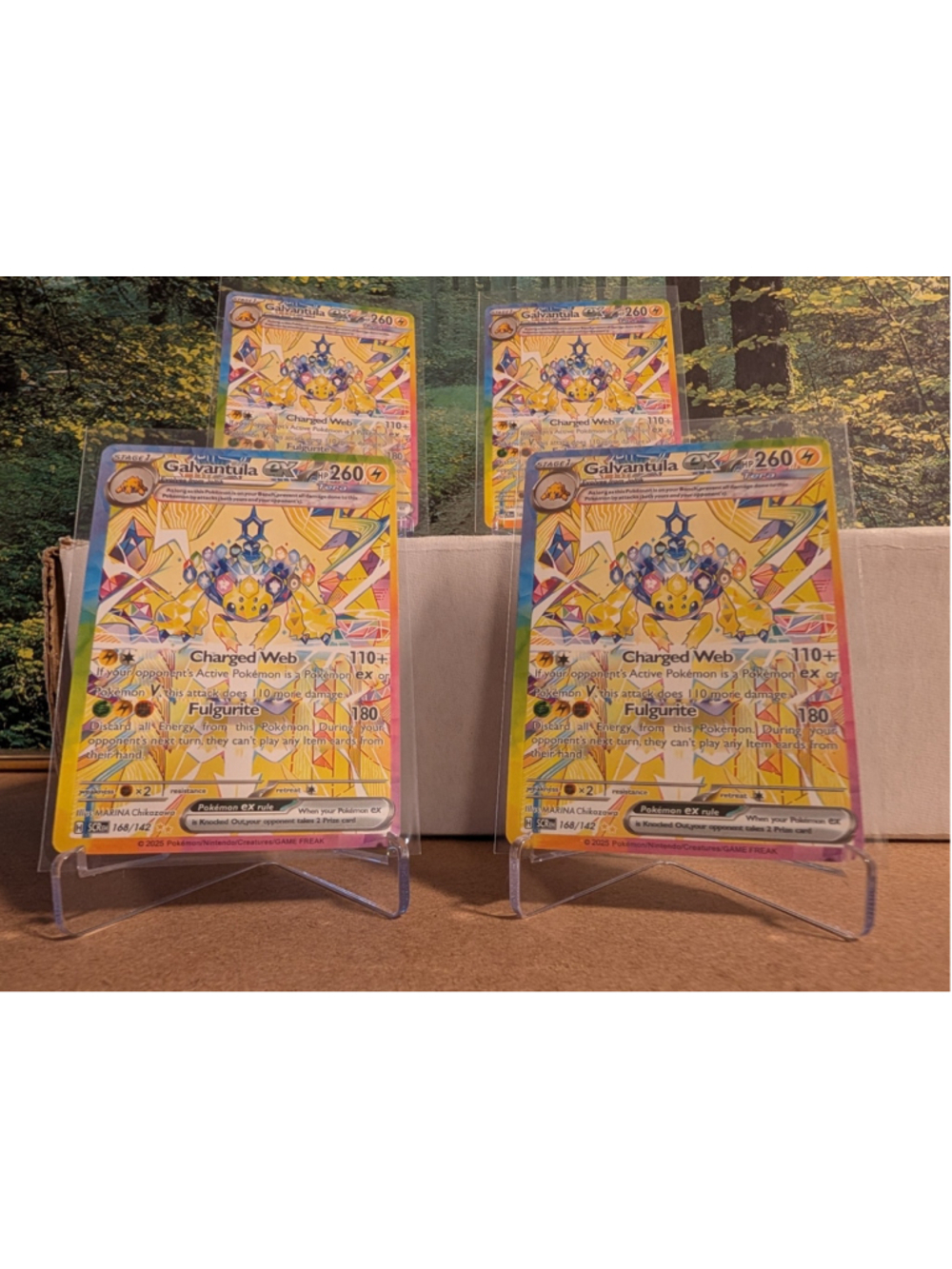 4x Galvantula EX 168/142 - Stellar Crown - SIR - Holo - Pokemon TCG LP Condition